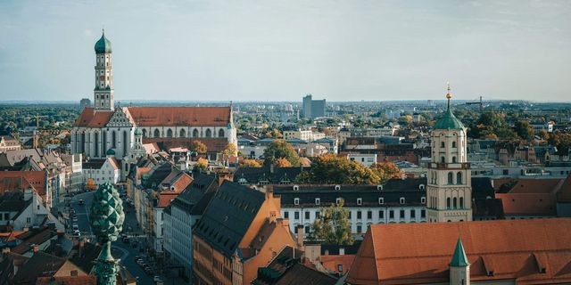 Ausgburg Skyline aus Vogelperspektive